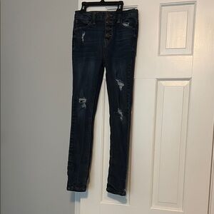 Distressed Dark Blue Women's Jeans